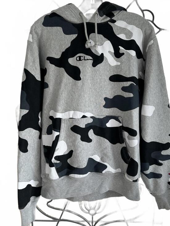 Champion Other - VTG Champion Men's Heavy Gray Camo Hoodie Reverse Weave - Large